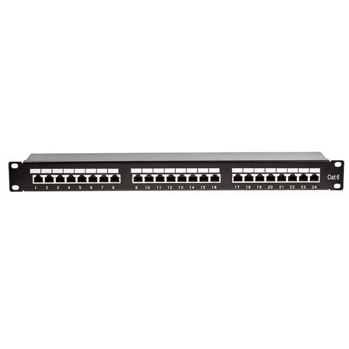 Patch panel 24 porturi RJ45 FTP cat5E montabil in rack 19&quot; 1U sertizare Krone 110 PBPP33