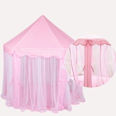 Cort Castel de joaca printese copii, 135 cm, roz foto