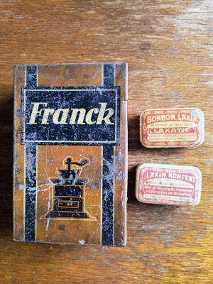 Lot 3 cutii tabla Franck (cafea) si Laxin (bomboane laxative) / CJP foto