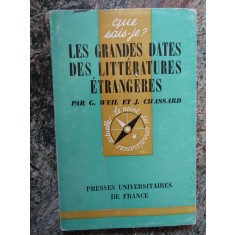 LES GRANDES DATES DES LITTERATURES ETRANGERES de GONTHIER WEIL , JEAN CHASSARD