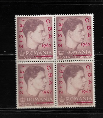 ROMANIA 1947 - CAMP. BALCANICE DE ATLETISM, BLOC DE 4, MNH - LP 220 foto