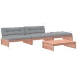 Set mobilier de gradina cu perne, 4 piese, lemn masiv douglas