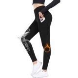 25"/28" Leggingi de yoga cu buzunare pentru femei, pantaloni de antrenament cu talie &icirc;naltă căptușiți cu fleece