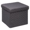 Taburet pliabil 5Five patrat cu spatiu de depozitare, MDF, 31x31x31 cm, gri inchis