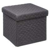Taburet pliabil 5Five patrat cu spatiu de depozitare, MDF, 31x31x31 cm, gri inchis Household NewTrend