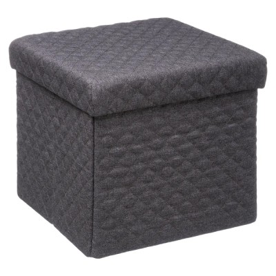 Taburet pliabil 5Five patrat cu spatiu de depozitare, MDF, 31x31x31 cm, gri inchis foto