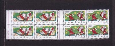 ROMANIA 2002 LP 1597 CRACIUN BLOCURI DE 4 TIMBRE MNH foto