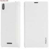 Husa Flip Carte Rock Belief Sony Xperia T3, Piele Ecologica, Protectie Completa, Alb