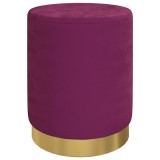 Taburet de depozitare rotund, violet, catifea 31 x 37 cm