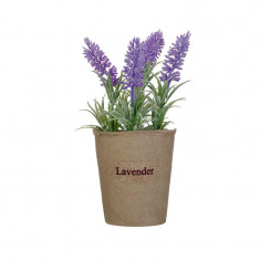 Floare decorativa artificiala, Ghiveci Lavanda, mov, 20 cm, ATU-085444