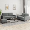 VidaXL Set de canapele, 3 piese, gri &icirc;nchis, textil