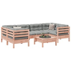 vidaXL Set canapele grădină cu perne, 7 piese, lemn masiv brad douglas 3299317