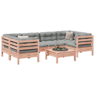 vidaXL Set canapele grădină cu perne, 7 piese, lemn masiv brad douglas 3299317 foto