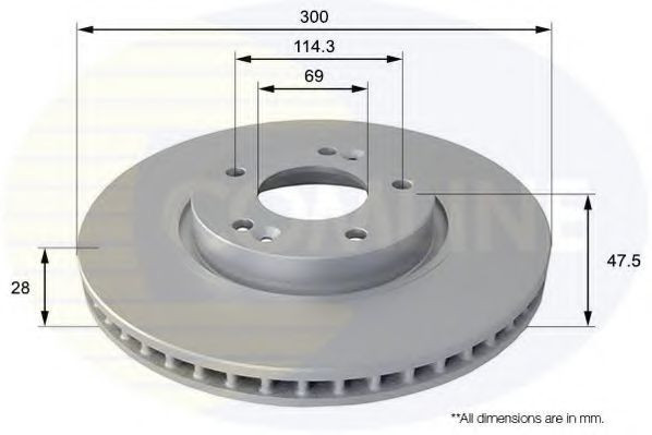 Disc frana KIA SOUL II (PS) (2014 - 2016) COMLINE ADC1089V