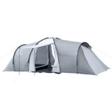 Cort camping, 4-5 persoane, material Oxford, impermeabil, cu copertina, geanta, gri, 590x245x193 cm GartenVIP DiyLine, ART