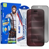 Folie de protectie Ecran Privacy Blueo Anti-Peep Applicator Pro pentru Apple iPhone 18 Pro Max, Sticla Securizata, Full Glue