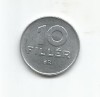 (No2) moneda-UNGARIA -10 FILLER 1980, Europa, Aluminiu