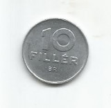 (No2) moneda-UNGARIA -10 FILLER 1980, Europa, Aluminiu