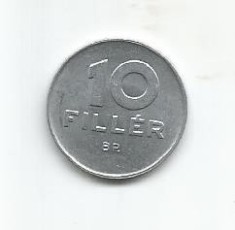 (No2) moneda-UNGARIA -10 FILLER 1980