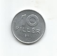 (No2) moneda-UNGARIA -10 FILLER 1980 foto