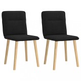 VidaXL Scaune de bucătărie, 2 buc. negru, textil