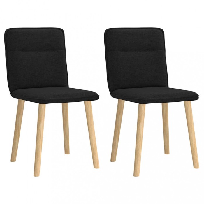 vidaXL Scaune de bucătărie, 2 buc. negru, textil