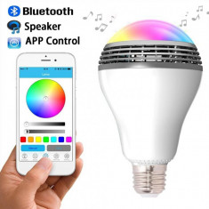 Bec Smart LED cu difuzor audio si diverse culori foto