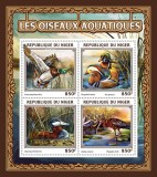 Timbre Niger 2016 - Păsări Acvatice, Set Complet, Coliță + Bloc MNH