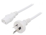 Cablu de Alimentare 3m Alb 3x1mm2 Mufă AS/NZS 3112 la IEC C13