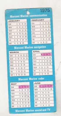 bnk cld Calendar de birou 1975 Marconi foto