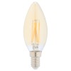 Bec LED filament Hoff lumanare E14 5W 430lm lumina calda 2500 K, auriu, dimabil