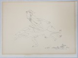 Ligia Macovei - Ilustratie originala 1973, Penita/Hartie, 27x36 cm, Certificat Autenticitate - Album Arta
