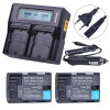 Set 2 acumulatori LP-E6 2650mAh + incarcator dublu FAST Canon 5D 6D 7D 60D 70D