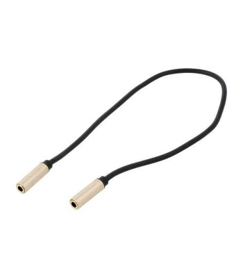 Cablu prelungire audio stereo Jack 3.5 mm mama-mama 0.3m aurit negru foto