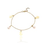 Cumpara ieftin Bratara placata cu aur cu charmuri Puppy