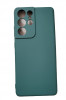 Husa silicon antisoc cu microfibra Samsung Galaxy S21 Ultra Verde Smarald