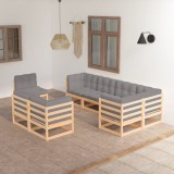 vidaXL Set mobilier de grădină cu perne, 8 piese, lemn masiv de pin 3076714