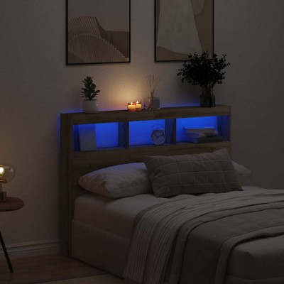 Gossi dulap pentru tablie cu led stejar artisan 140x17x102 cm foto