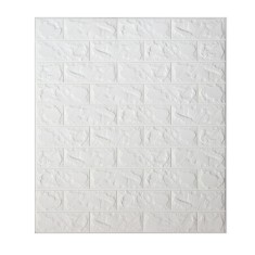 Tapet 3D ALB caramida in relief, Autoadeziv , 77x70 cm