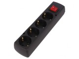 Conector Alimentare AC Mamă Splitter 2P PE 250VAC 16A Negru