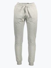 Pantaloni sport barbati cu talie elasitica din bumbac cu logo brodat gri foto