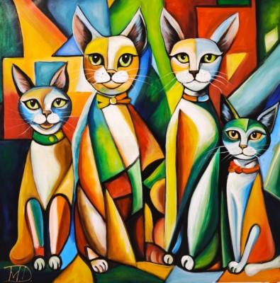 Tablou abstract intitulat &amp;quot;Happy Family&amp;quot; foto