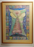 Tablou Radu Mihai Ignat, tempera pe hartie, 67x47 cm (83x62.7 cm inramat), expozitie UAP Cotele apelor/La Strada 2014