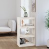 Bibliotecă/Separator cameră alb 60x30x103,5 cm lemn masiv pin