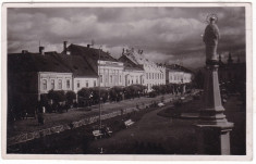 # Z.2277 Romania, Maramarossziget, Sighet c.p. circ. 1940: Strada, parc, statuie foto