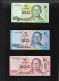 Set Thailanda 20+50+100 Baht 2017 Comemorative UNC/AUNC. Bancnote Thailanda