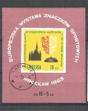 Poland 1963 Sport, imperf. sheet, used H.044, Stampilat