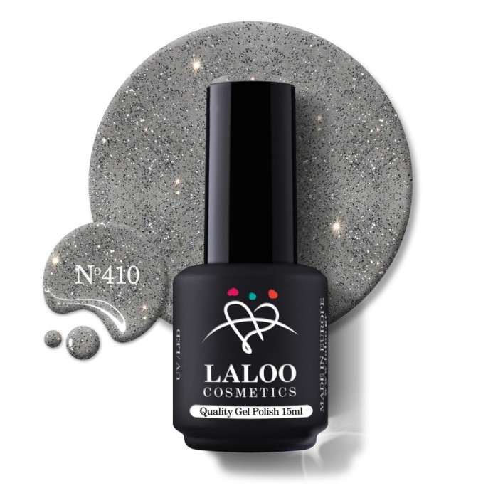 &Nu;&omicron;.410 Silver Fine Glitter | Laloo gel polish 15ml