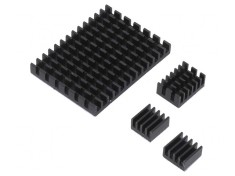 Radiator Aluminiu Negru Raspberry Pi 4 B - Set 3 Buc.