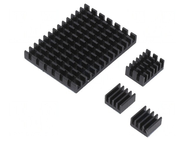 Radiator Aluminiu Negru Raspberry Pi 4 B - Set 3 Buc.
